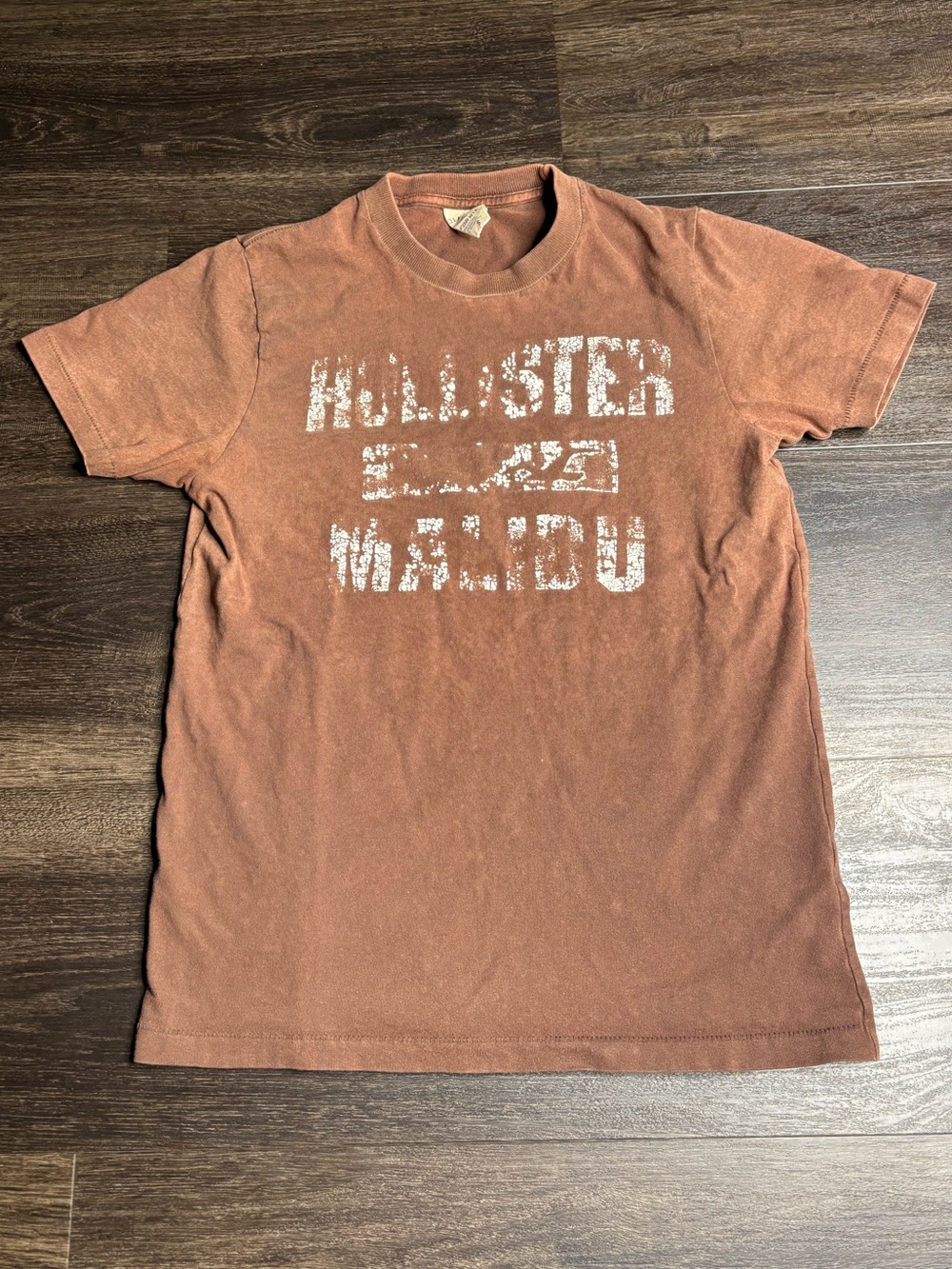 Vintage Hollister Malibu California Brown Distressed Sun Faded Shirt
